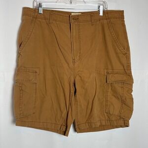 Mutual Weave Mens Brown Cotton Ripstop Cargo Shorts Size 38 Utility Outdoor